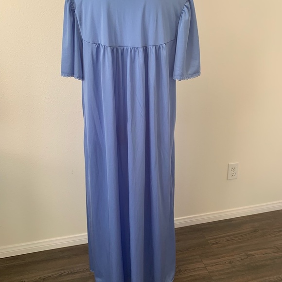 Blue Maxi Gown with Embellished Neckline - Picture 4 of 9